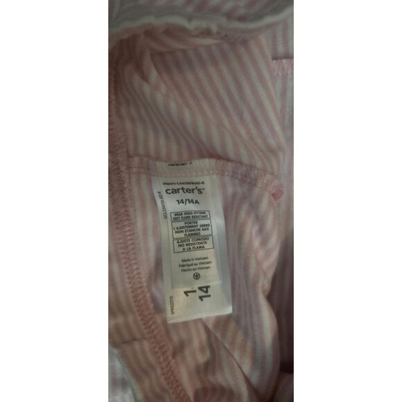 Carters Girls Pajama Set Size 14 With Fairy Print Top & Striped Bottoms - Picture 3 of 3